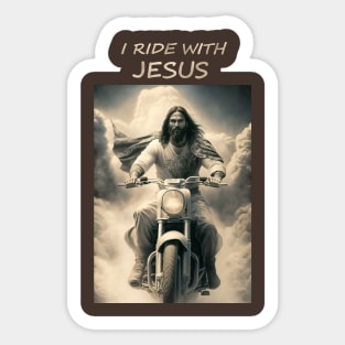 Jesus rides with me Sticker